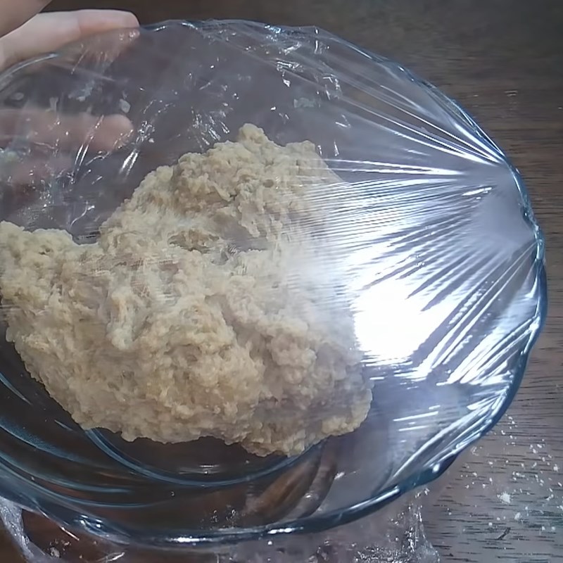 Bước 3 Nhào bột mì căn Giò sống chay - mọc chay
