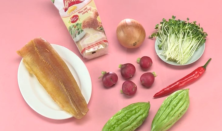 Nguyên liệu món ăn nộm mướp đắng - gỏi khổ qua khô cá
