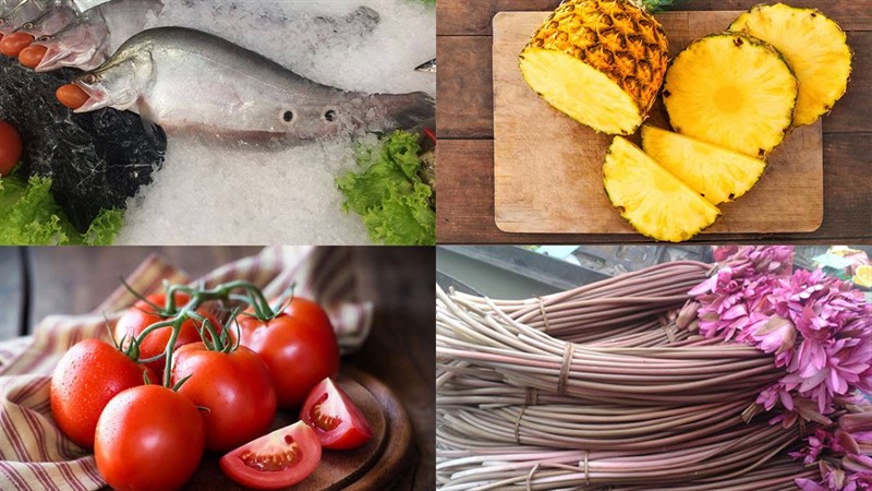 Nguyên liệu món ăn canh chua chả cá thác lác