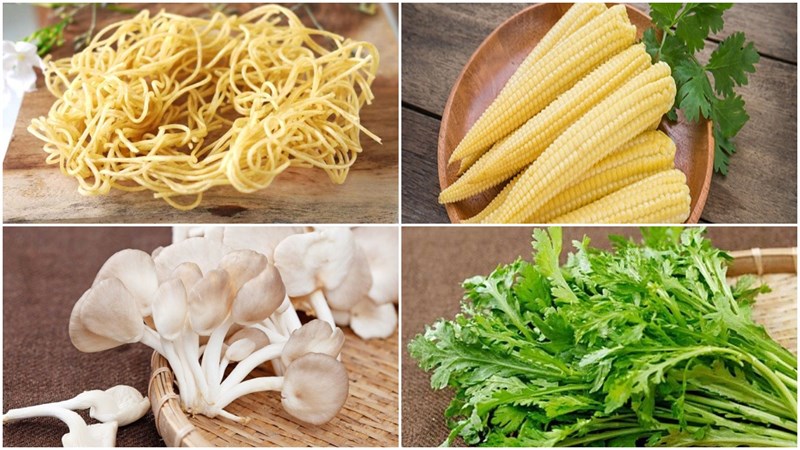 Nguyên liệu món ăn 2 cách làm món mì xào giòn chay