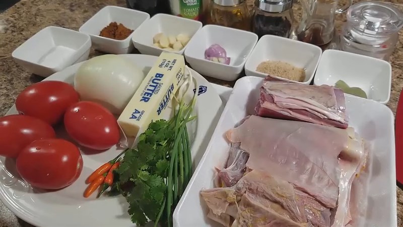 Nguyên liệu món ăn bò sốt vang kiểu pháp
