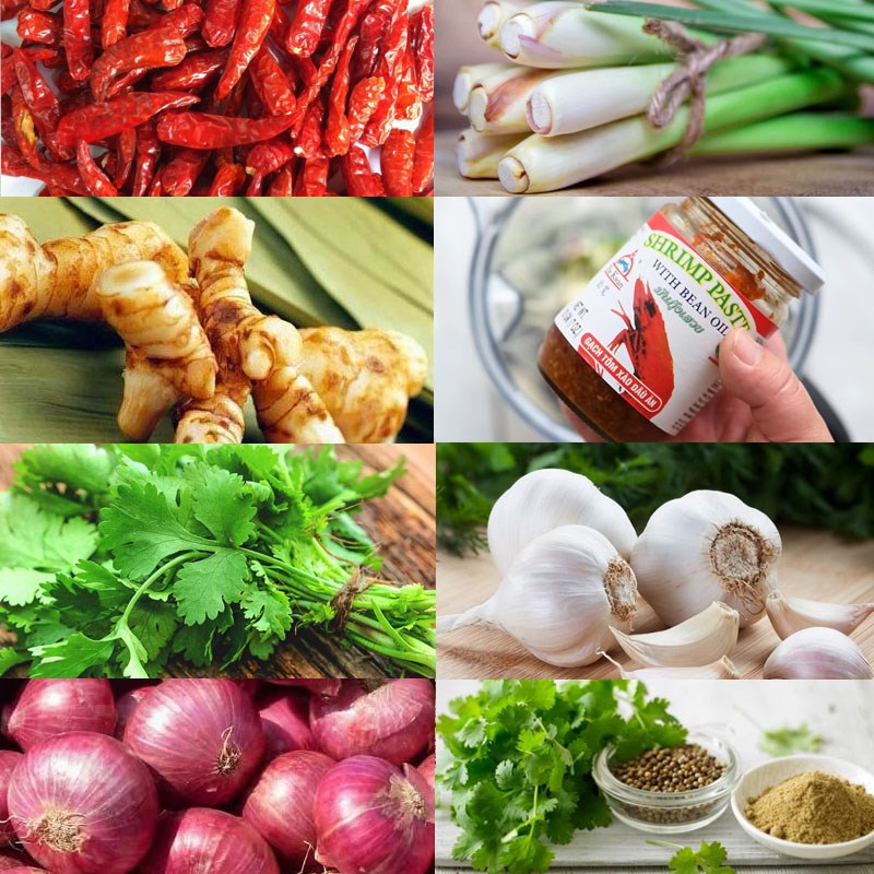 Nguyên liệu món ăn cà ri kiểu thái