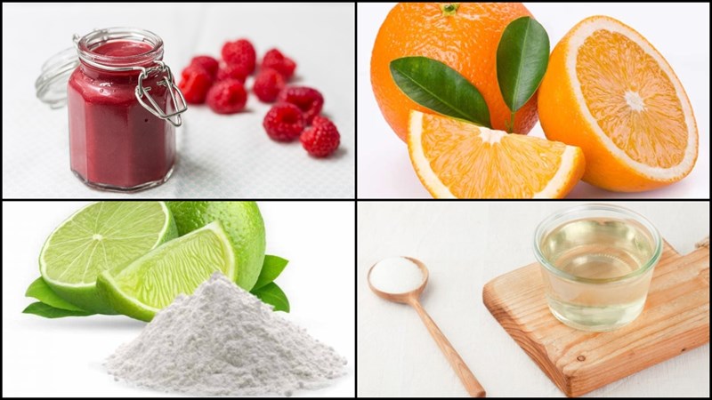Nguyên liệu món ăn kitkat phúc bồn tử đá xay, cam đá xay phúc bồn tử, chanh đá xay phúc bồn tử