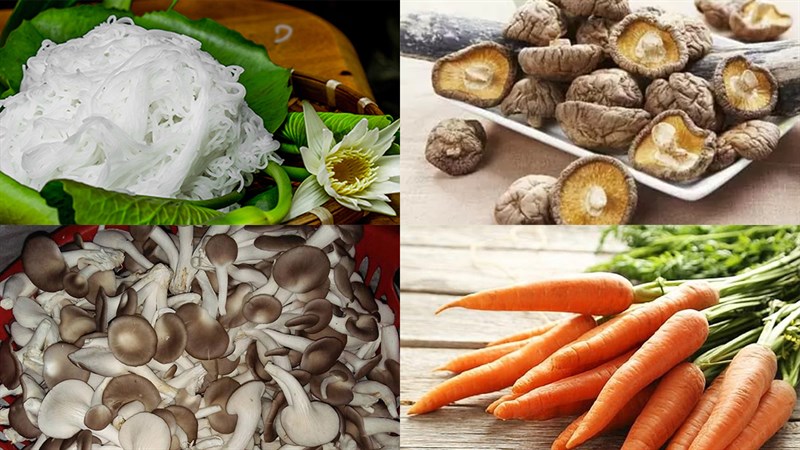 Nguyên liệu món ăn 2 cách làm bún trộn chay