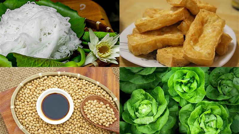 Nguyên liệu món ăn 2 cách làm bún trộn chay