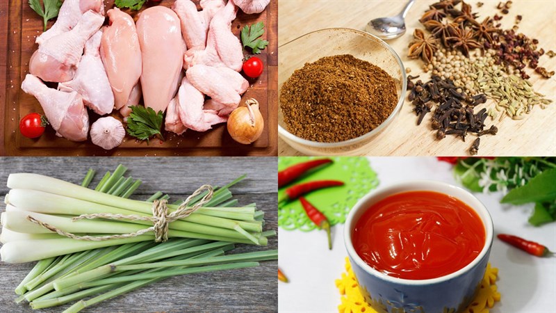 Nguyên liệu món ăn gà nướng ngũ vị