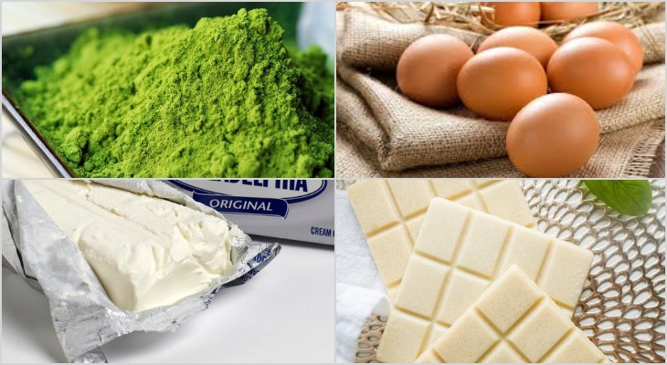 Nguyên liệu món ăn bánh kem bông lan trà xanh matcha