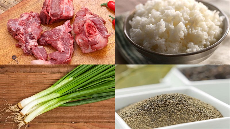 Nguyên liệu món ăn cháo xương heo