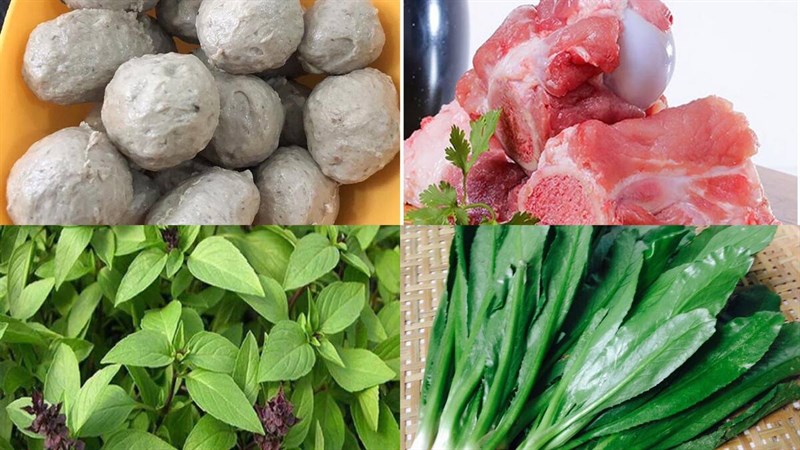 Nguyên liệu món ăn bún nước lèo bò viên