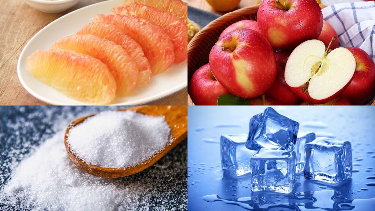 Nguyên liệu món ăn nước ép bưởi sơ ri, nước ép bưởi cà rốt, nước ép bưởi táo