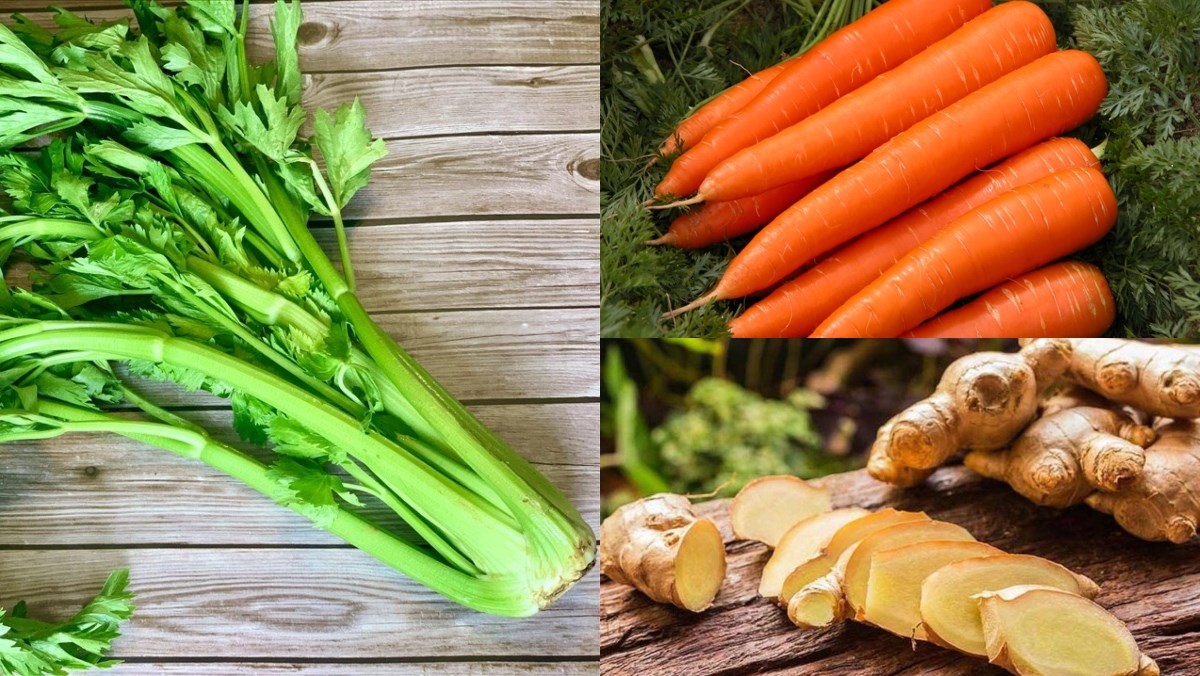 Nguyên liệu món ăn nước ép cần tây cà rốt