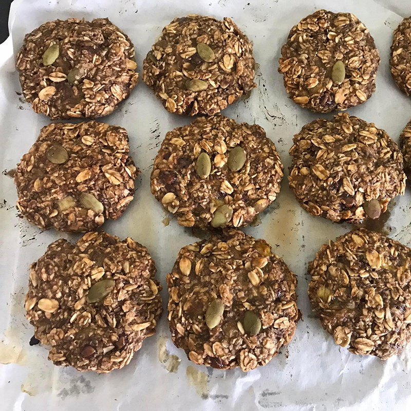 Bước 4 Nướng bánh Bánh quy cookie yến mạch chuối