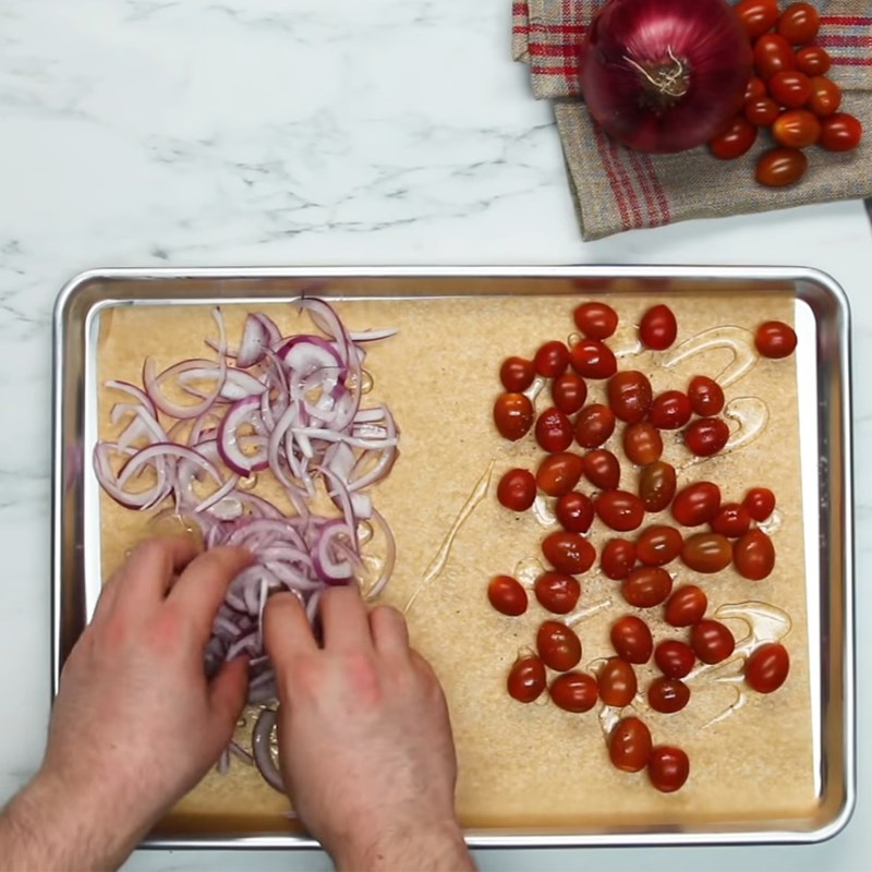 Bước 3 Nướng rau củ Salad thịt bò rau củ nướng