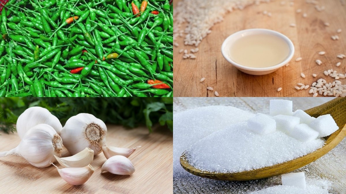 Nguyên liệu món ăn ớt ngâm chua ngọt