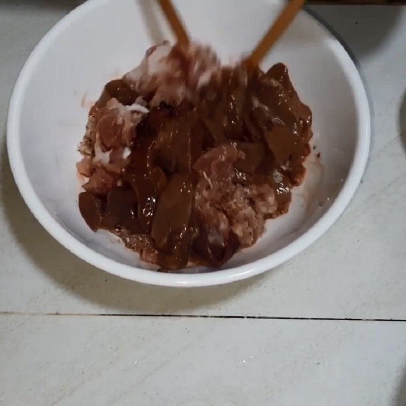 Bước 2 Ướp gan gà với thịt Pate gan gà hấp (công thức được chia sẻ từ người dùng)