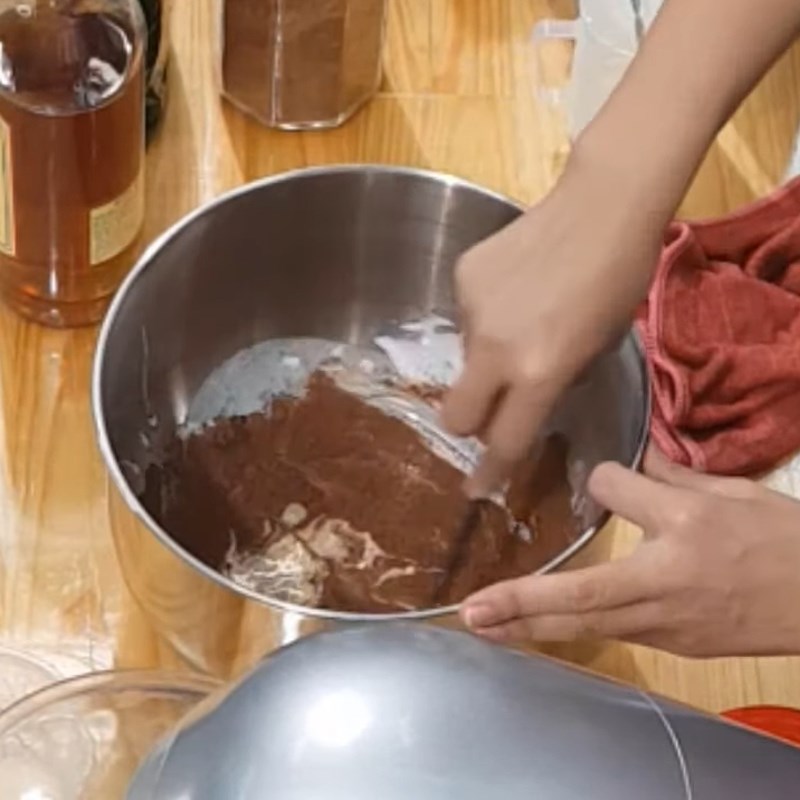 Bước 4 Pha hỗn hợp kem tiramisu Trà sữa kem tiramisu