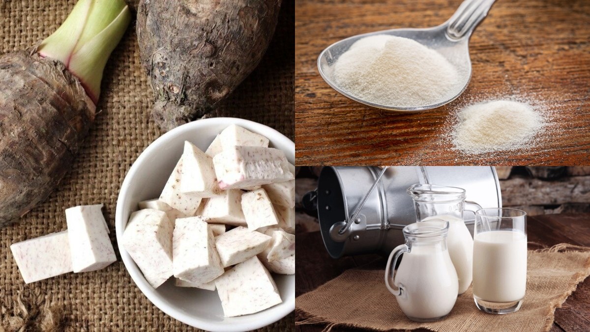 Nguyên liệu món ăn pudding khoai môn