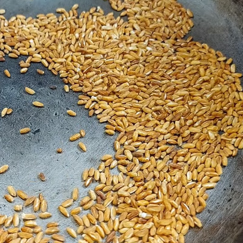 Bước 4 Rang và giã thính gạo Bì chay rau củ