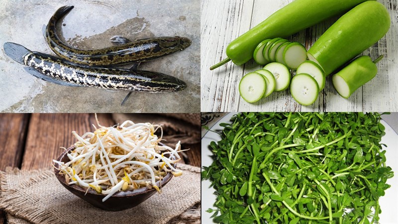 Nguyên liệu món ăn 2 cách nấu cháo cá lóc nấu bầu
