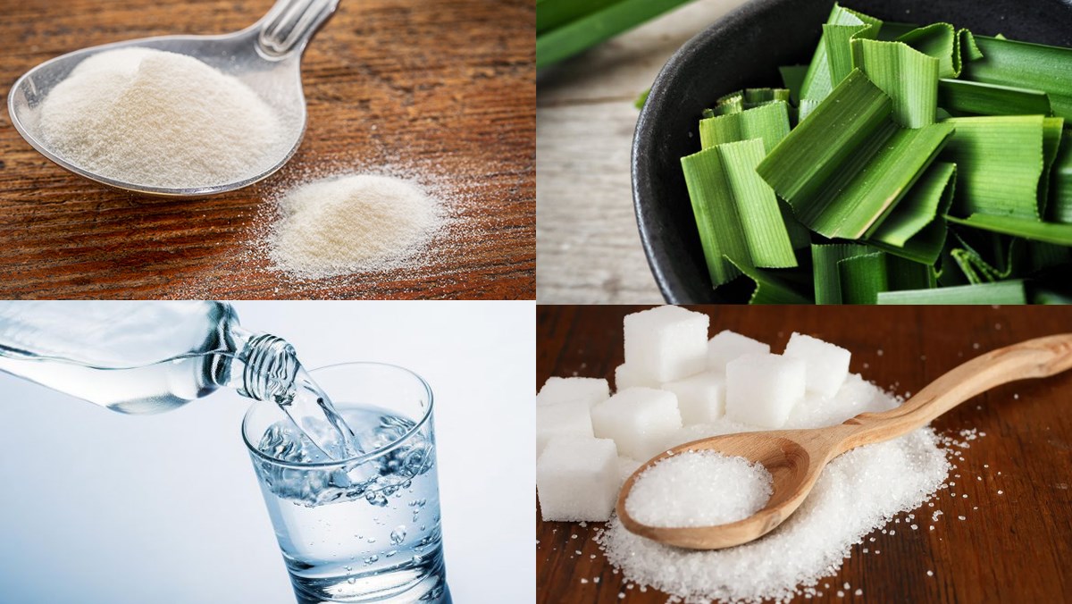 Nguyên liệu món ăn rau câu lá dứa