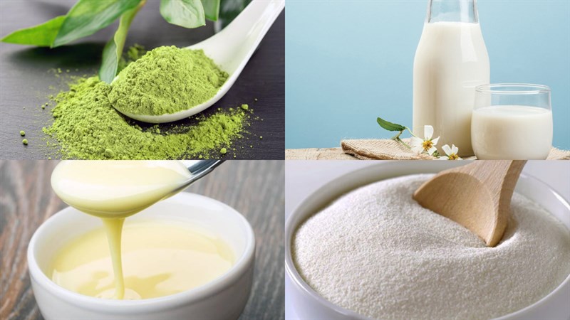 Nguyên liệu món ăn trà sữa matcha