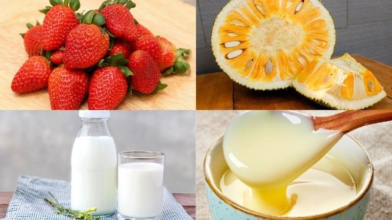 Nguyên liệu món ăn sinh tố dâu tây