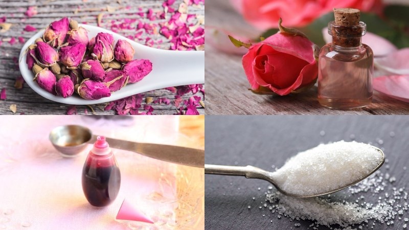 Nguyên liệu món ăn siro hoa hồng