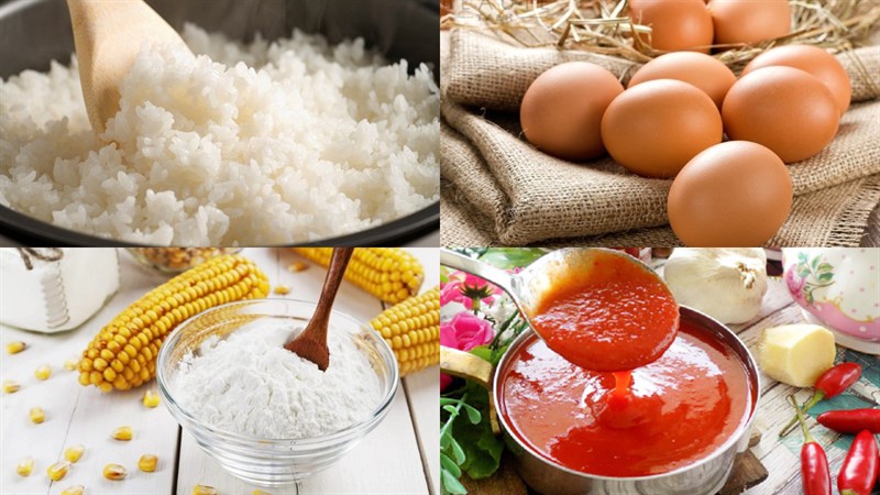 Nguyên liệu món ăn snack cơm nguội - cơm nguội chiên giòn