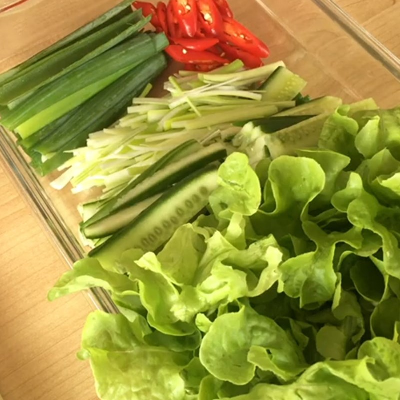 Bước 1 Sơ chế các loại rau cuốn Gỏi cuốn bò xào sả