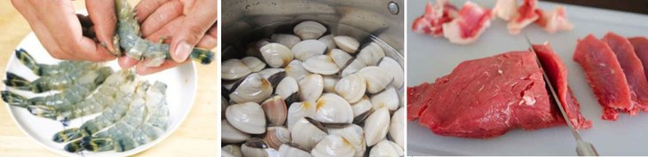 Bước 1 Sơ chế các nguyên liệu Bún Thái