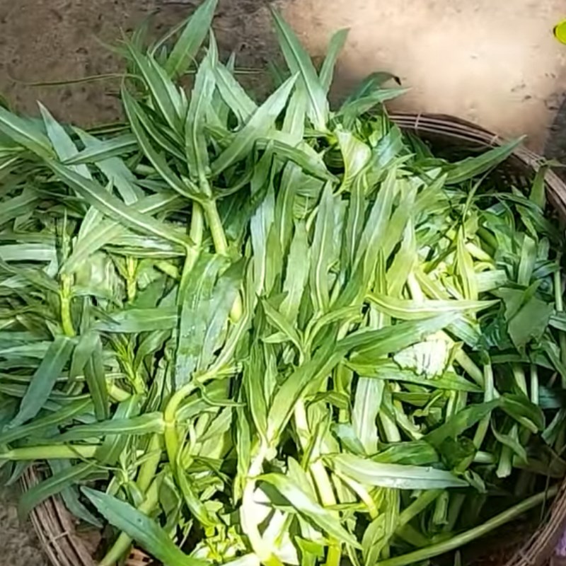 Bước 1 Sơ chế các nguyên liệu khác Thịt trâu xào rau ngổ