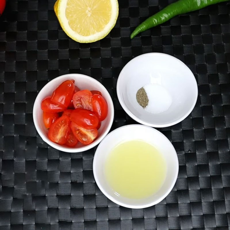 Bước 1 Sơ chế nguyên liệu Rocket salad dưa leo lựu