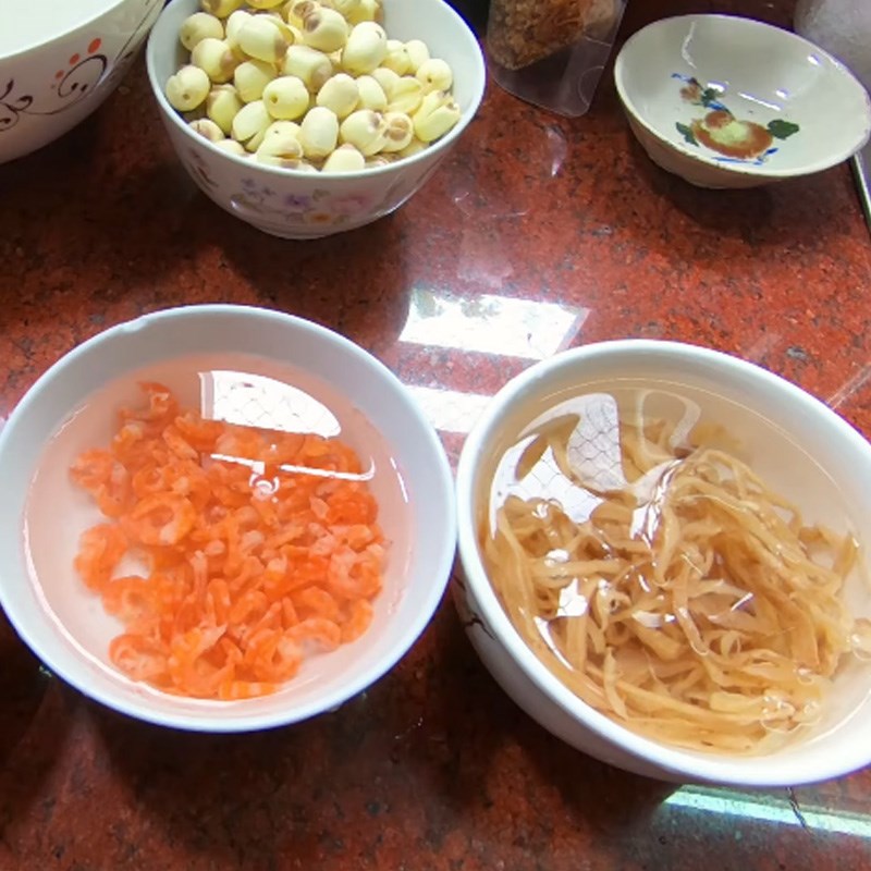 Bước 1 Sơ chế nguyên liệu Xôi bát bửu