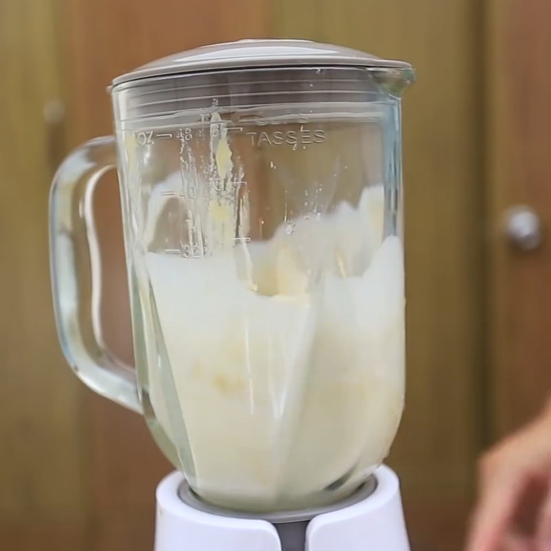 Bước 1 Sơ chế nguyên liệu Pudding sầu riêng
