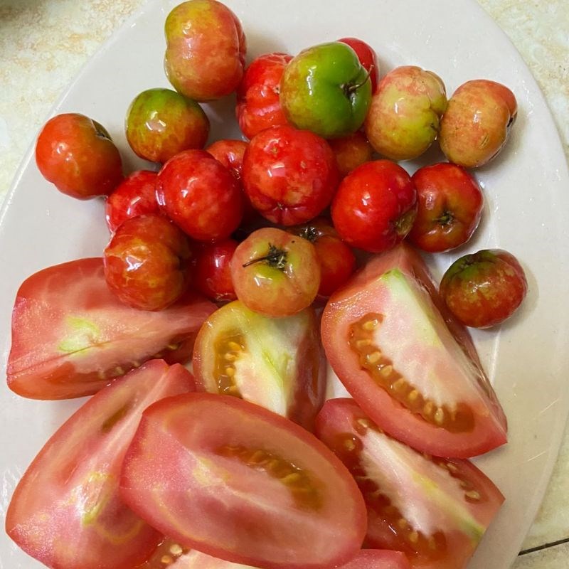 Bước 1 Sơ chế nguyên liệu Nước ép cà chua sơ ri