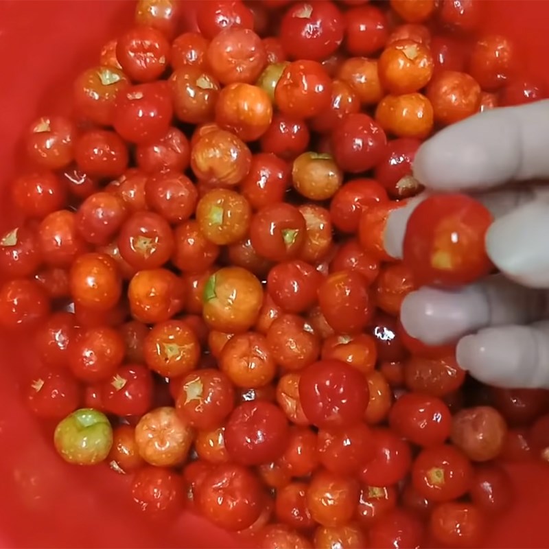 Bước 1 Sơ chế nguyên liệu Nước ép bưởi sơ ri