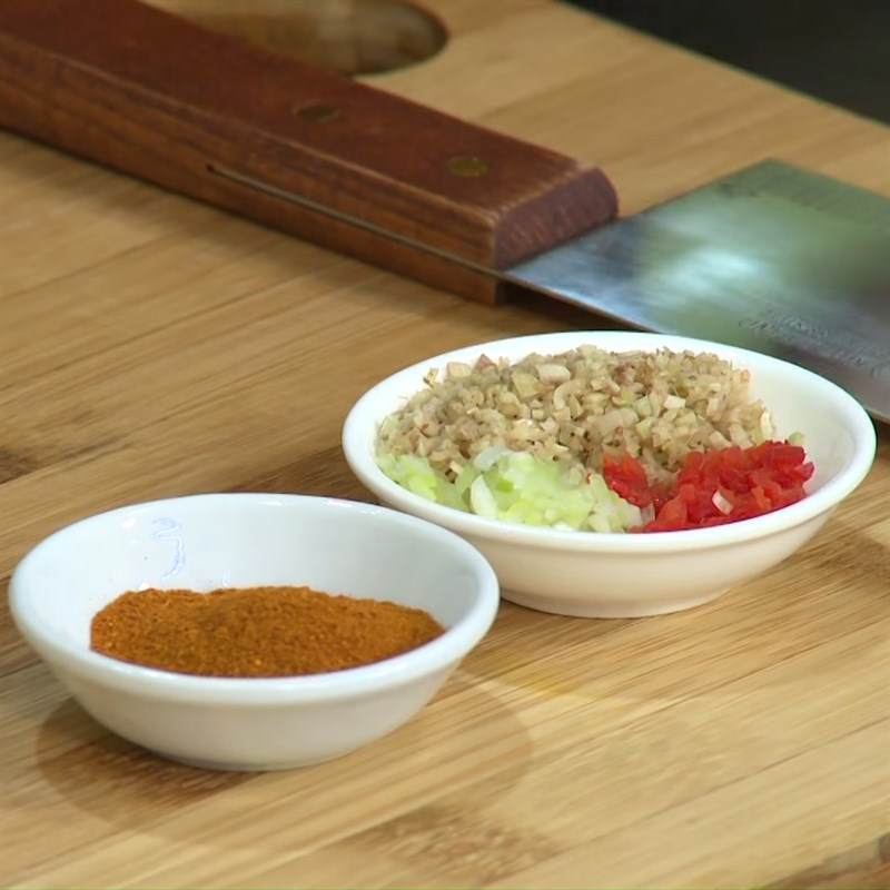 Bước 1 Sơ chế nguyên liệu Đậu hũ kho cà ri