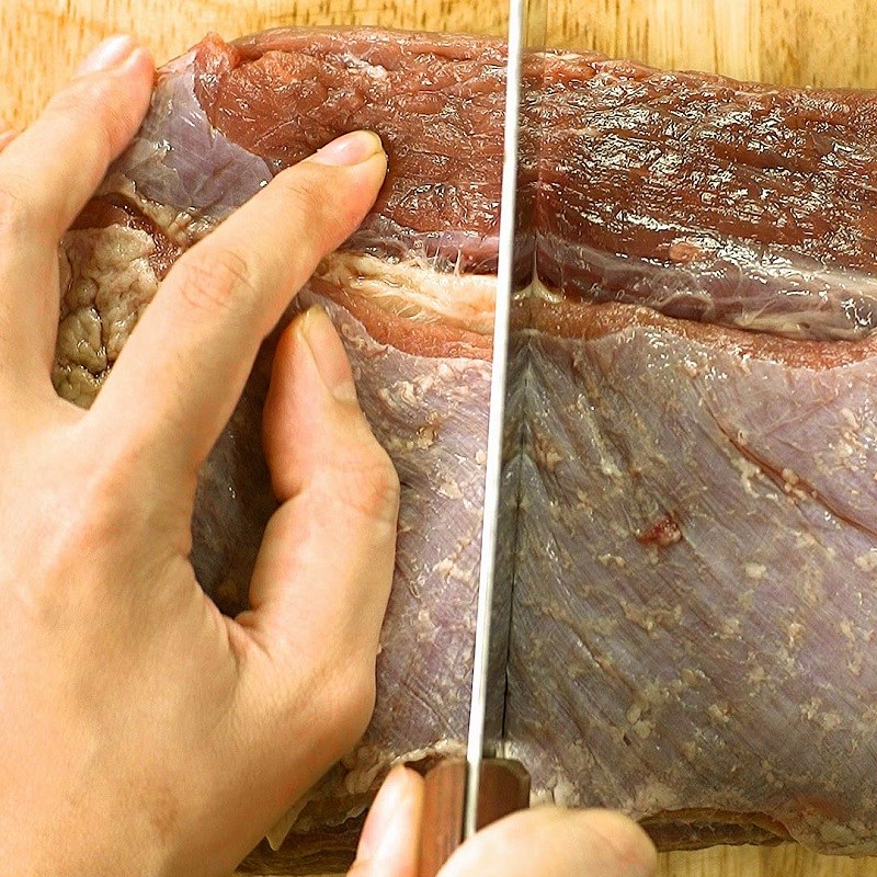 Bước 1 Sơ chế thịt bò Lẩu bò nhúng giấm (dấm)
