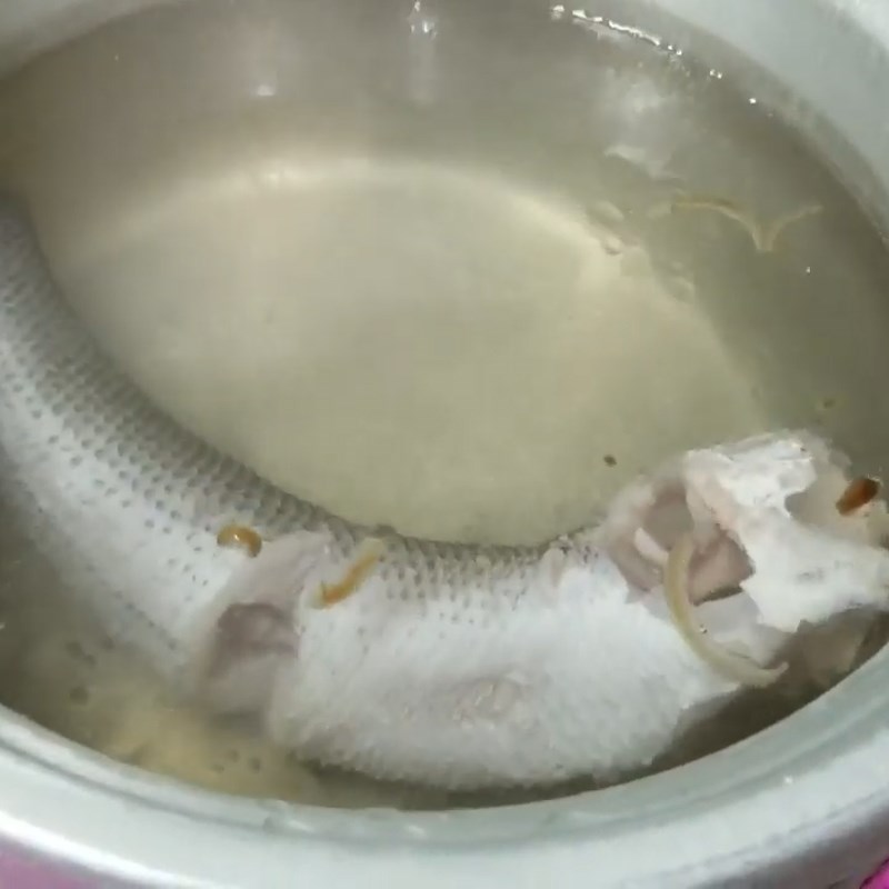 Bước 1 Sơ chế và luộc cá Cháo cá lóc nấu bầu