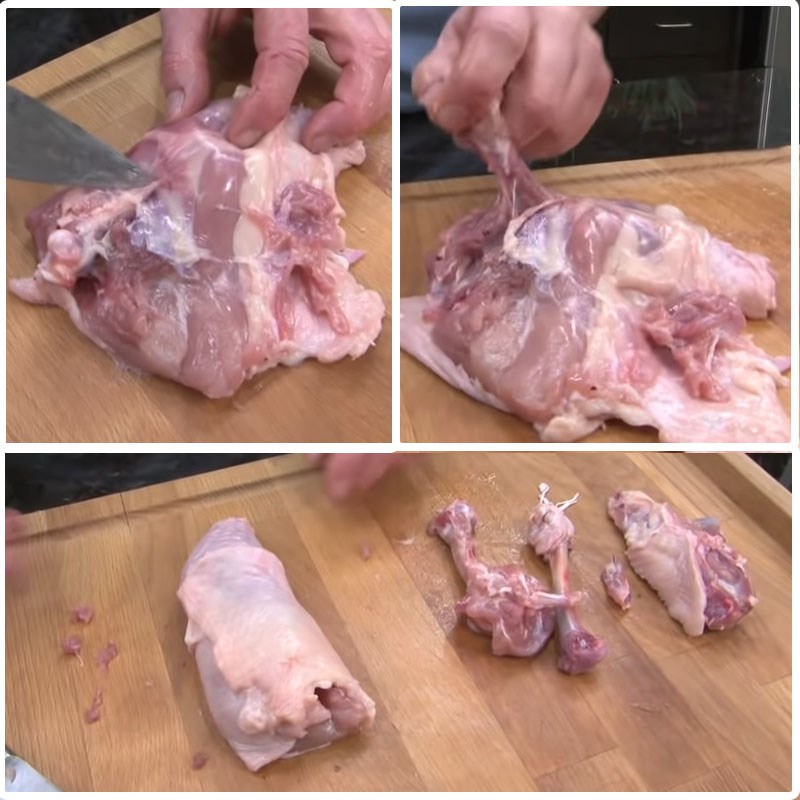 Bước 1 Sơ chế và luộc gà Cà ri đỏ thịt gà kiểu Thái - Panang