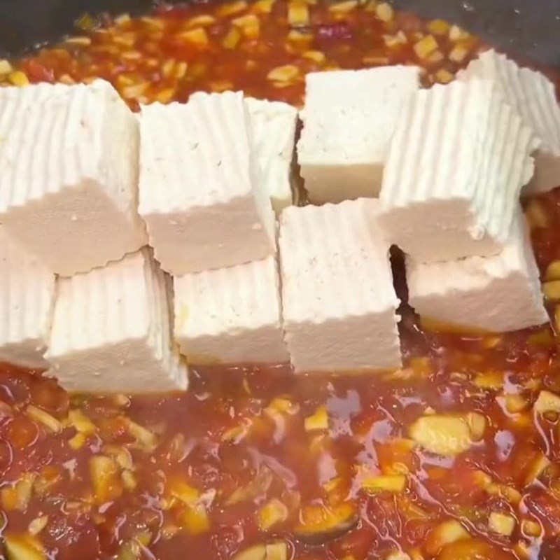 Bước 3 Xào đậu hũ Tứ Xuyên chay Đậu hũ Tứ Xuyên chay (Công thức được chia sẻ từ Tiktok Bếp chay XANH)