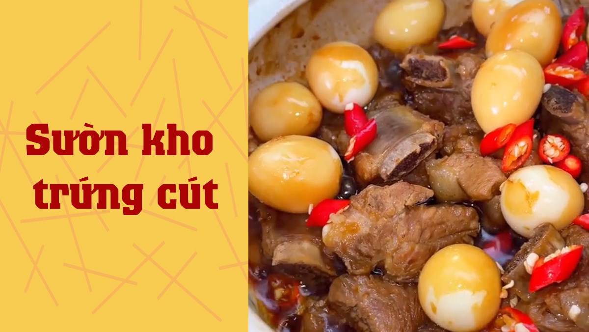 Sườn kho trứng cút (Công thức được chia sẻ từ TikTok Cách Nấu Ngon cùng Cách Nấu Ngon)