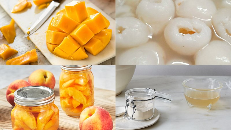 Nguyên liệu món ăn thạch trái cây trong trà sữa