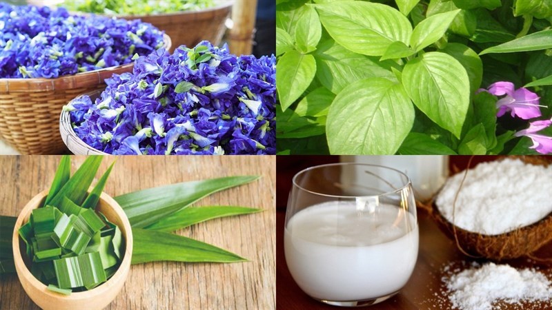 Nguyên liệu món ăn rau câu nhiều màu sắc