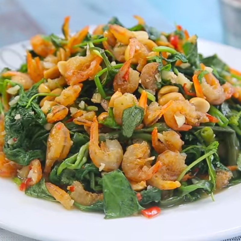Bước 5 Thành phẩm Nộm rau muống tôm khô