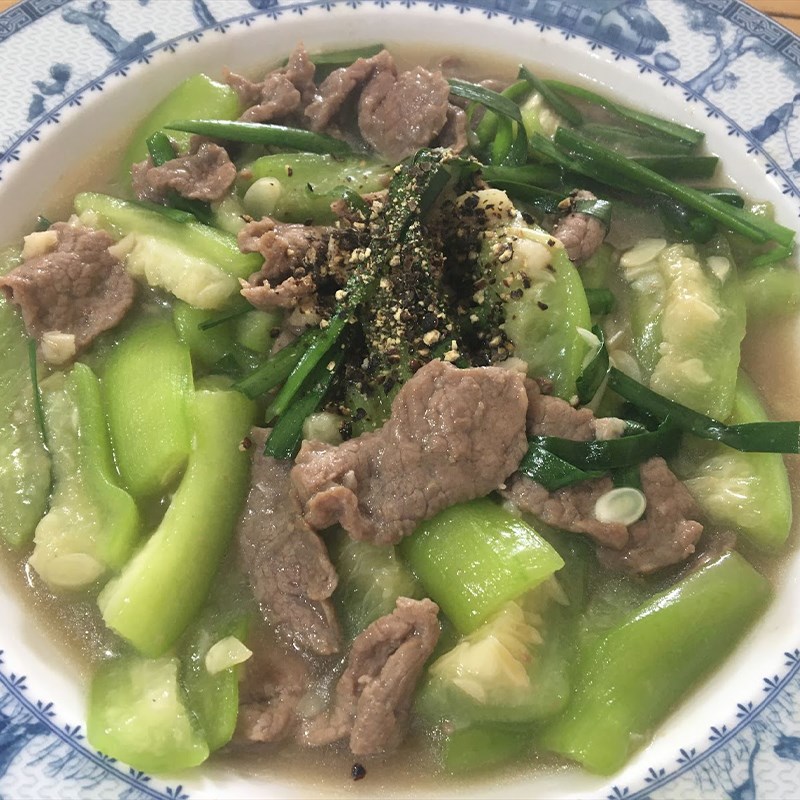 Bước 4 Thành phẩm Mướp xào thịt bò