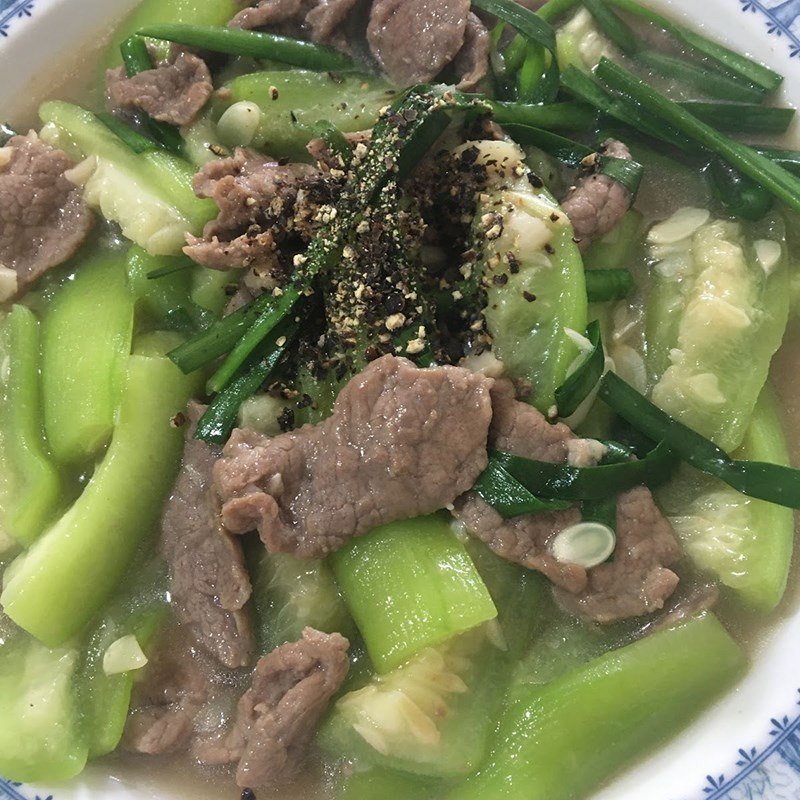 Bước 4 Thành phẩm Mướp xào thịt bò