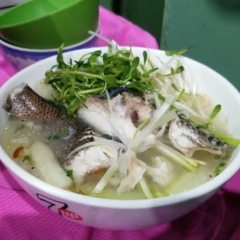 Bước 6 Thành phẩm Cháo cá lóc nấu bầu