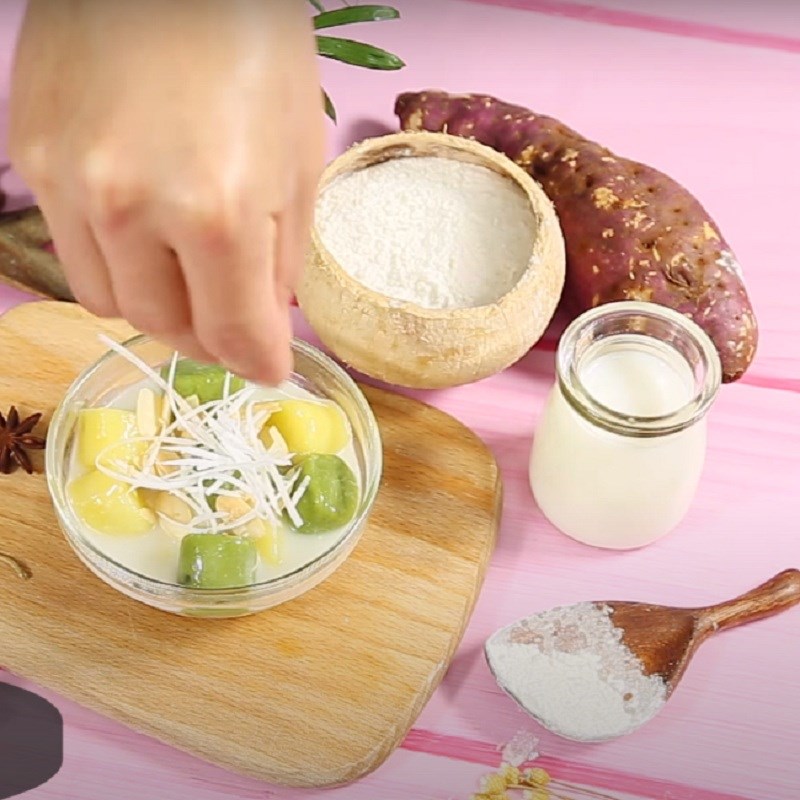 Bước 4 Thành phẩm Chè khoai dẻo trà xanh