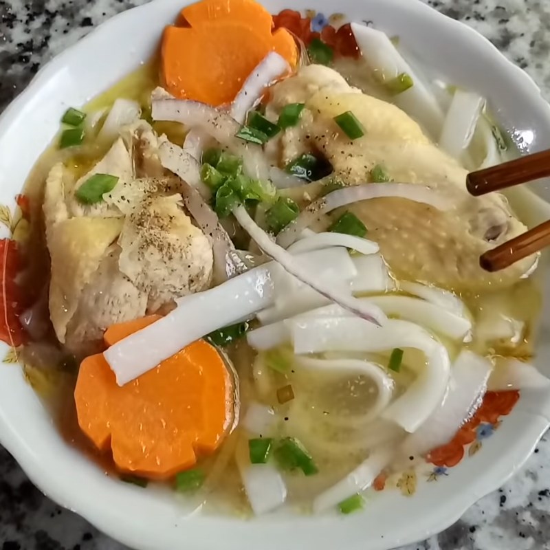Bước 5 Thành phẩm Bánh canh bột xắt thịt gà